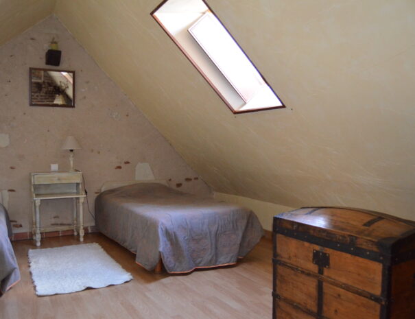 Chambres hôtes Chaumont sur Loire, chambre Verdier vu sur les 2 petits lits