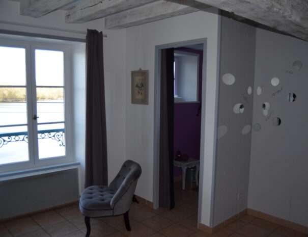Chambres hôtes Chaumont sur Loire, chambre Rouge Gorge, vue fauteuil sur Loire