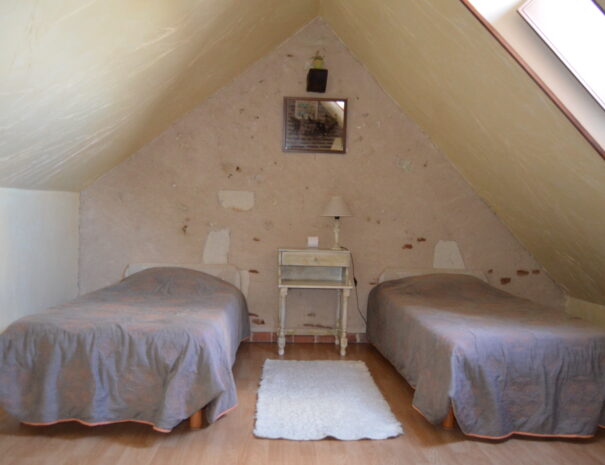 Chambres hôtes Chaumont sur Loire, chambre Verdier vu sur les 2 lits simples